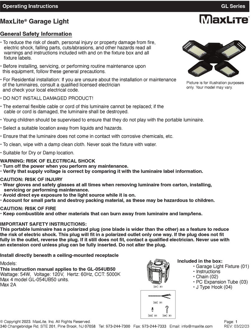 MaxLite GL Series User manual