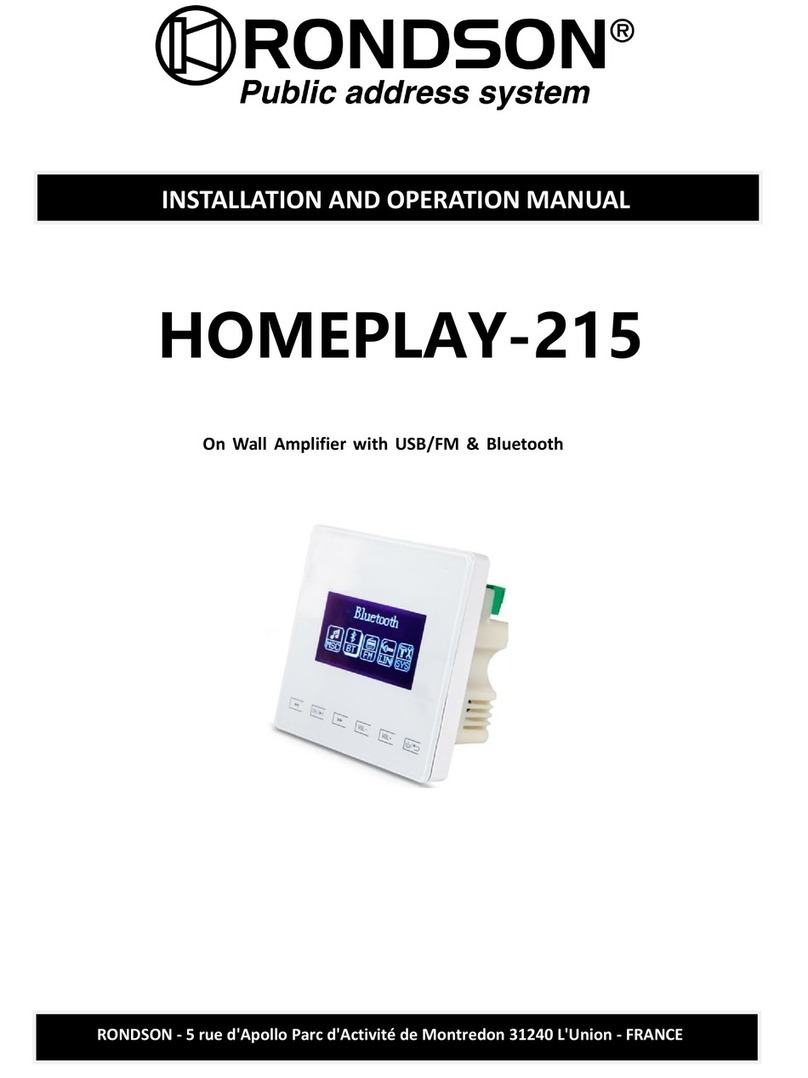 Rondson HOMEPLAY-215 Installation and operation manual