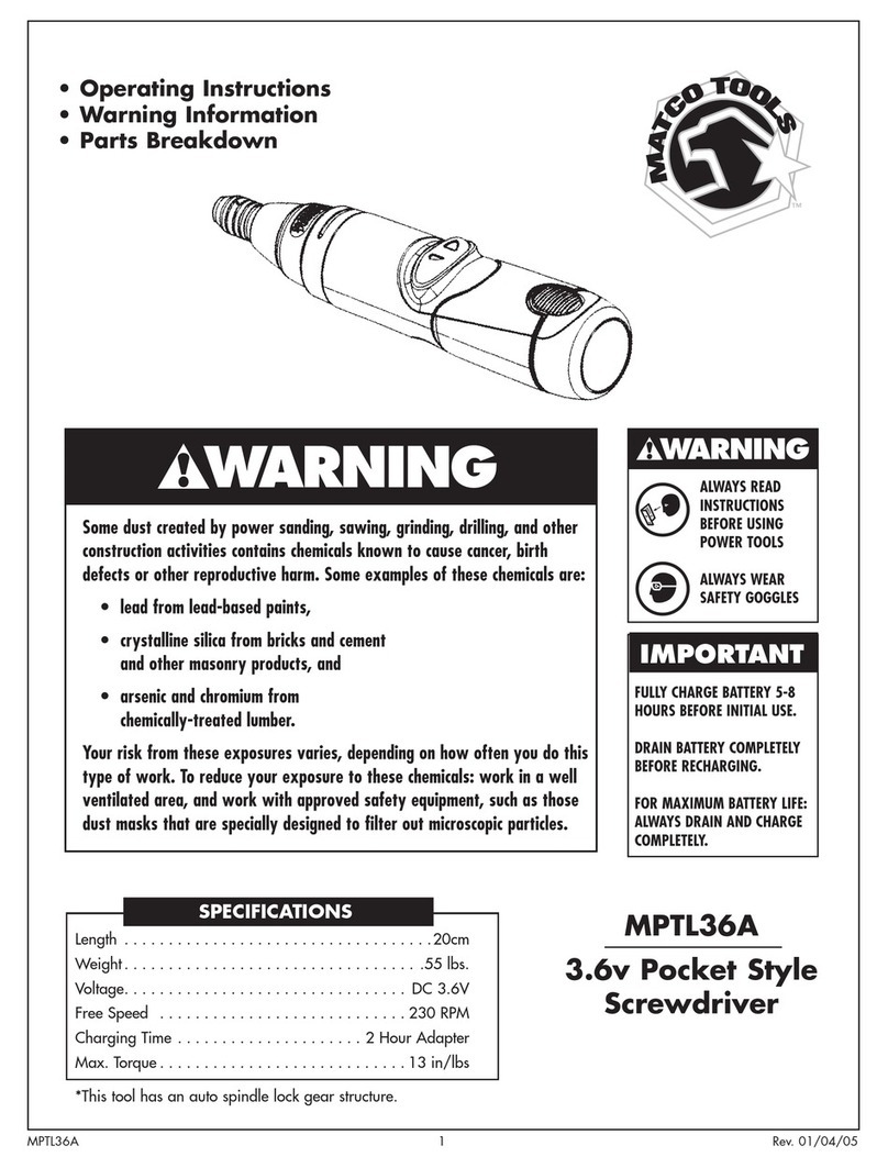 Matco Tools MPTL36A operating instructions