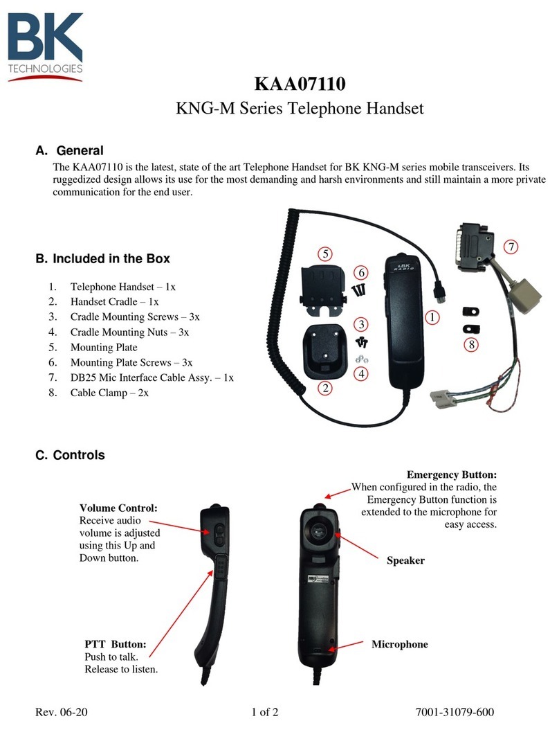 BK TECHNOLOGIES KNG-M Series manual