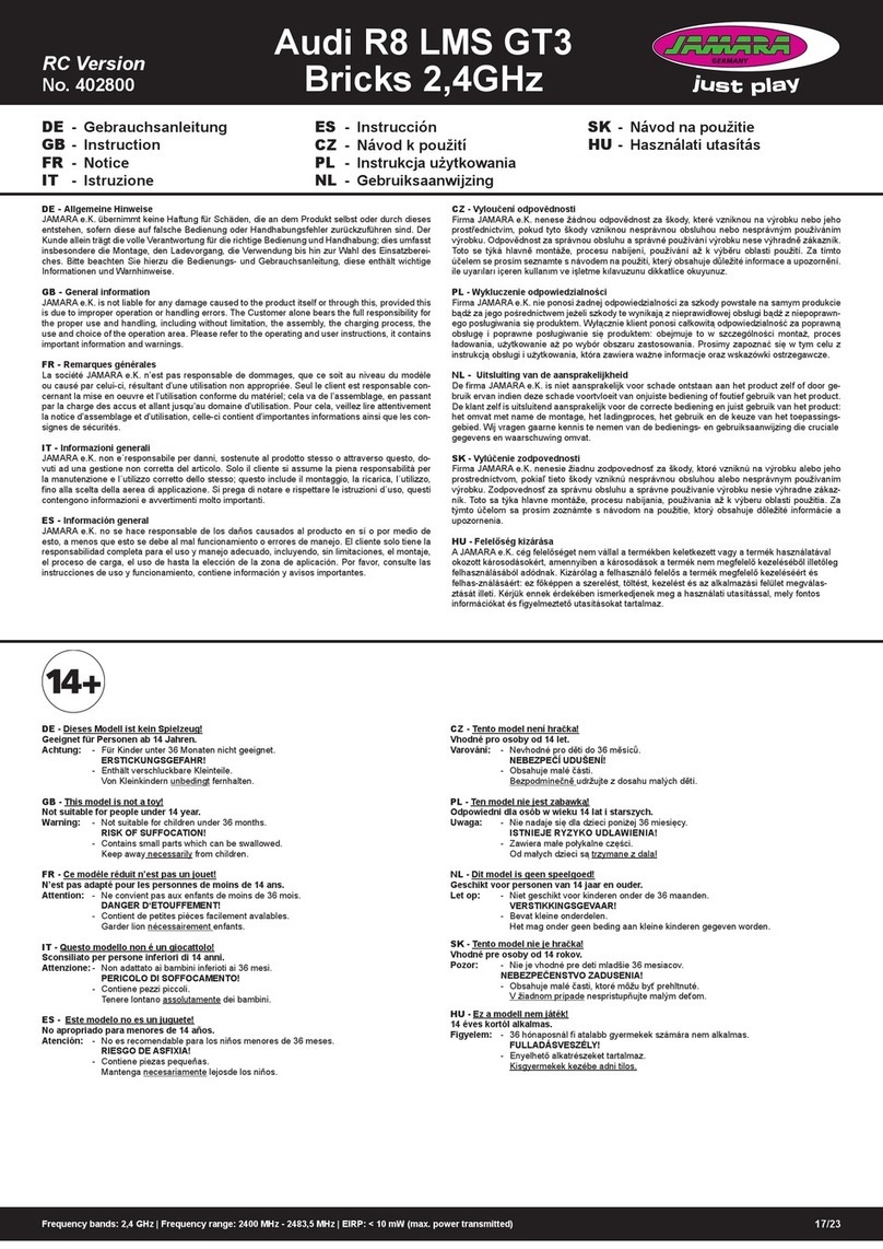 Jamara Audi R8 LMS GT3 Bricks 2,4GHz User manual