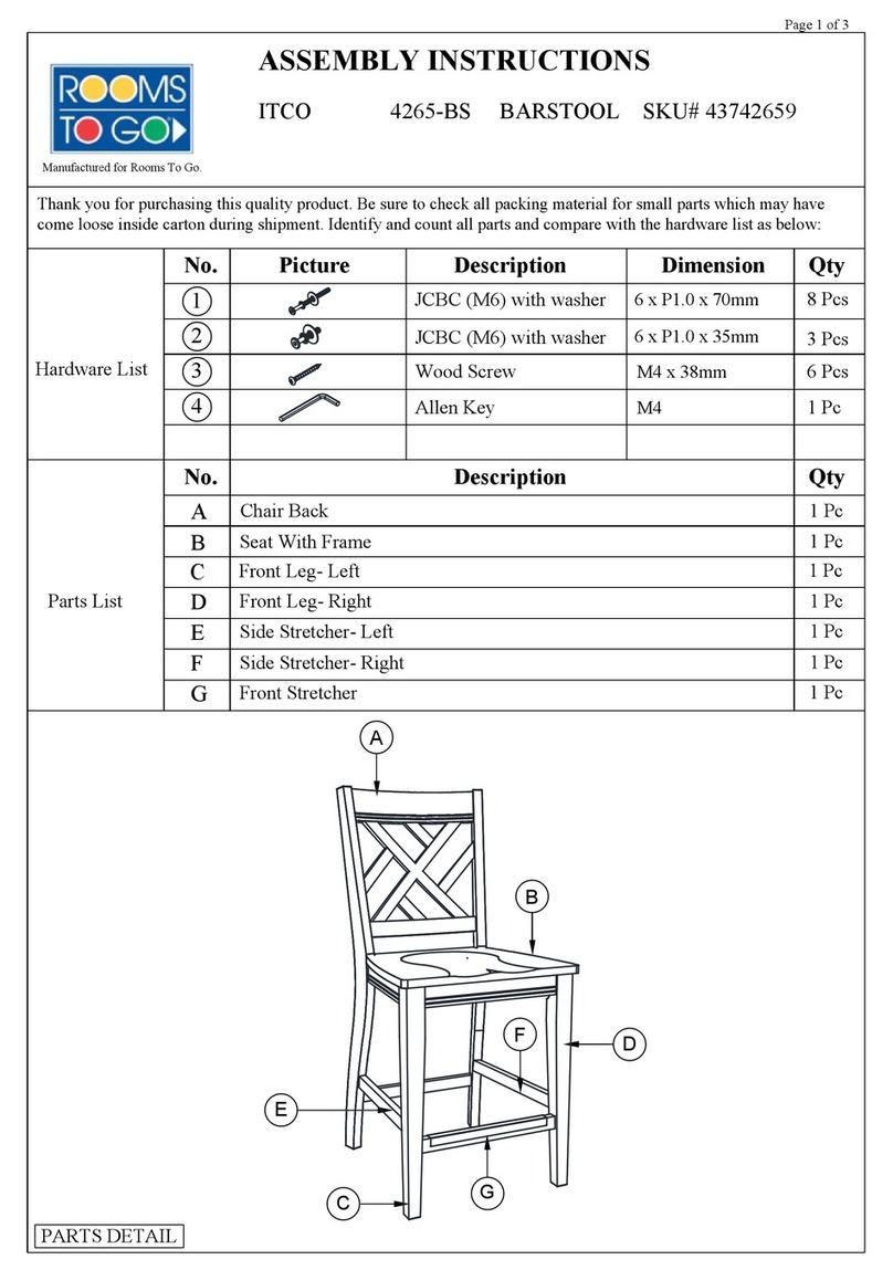 ROOMS TO GO 4265-BS User manual
