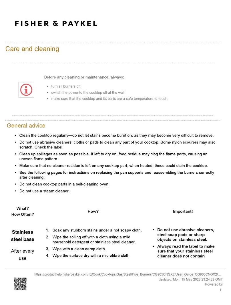 Fisher & Paykel CG905CNGX2 User manual