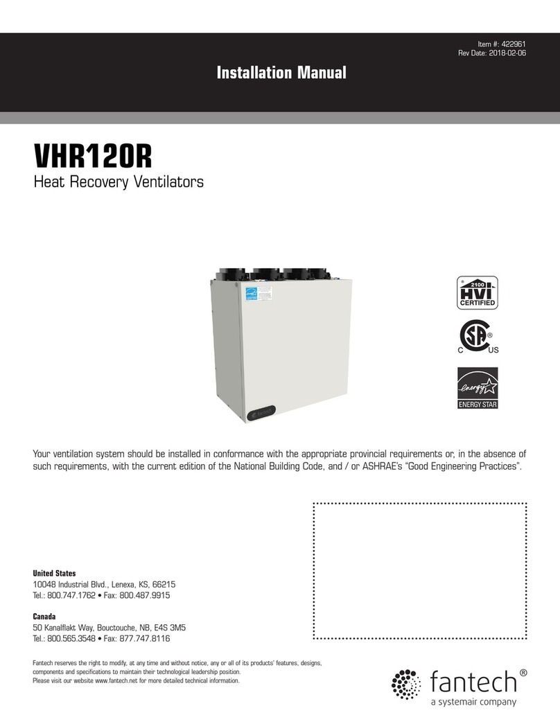 System air fantech VHR120R installation manual
