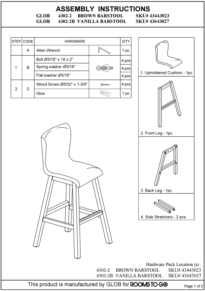 ROOMS TO GO GLOB 4302-2 Assembly instructions ROOMS TO GO GLOB 4302-2 Assembly instructions