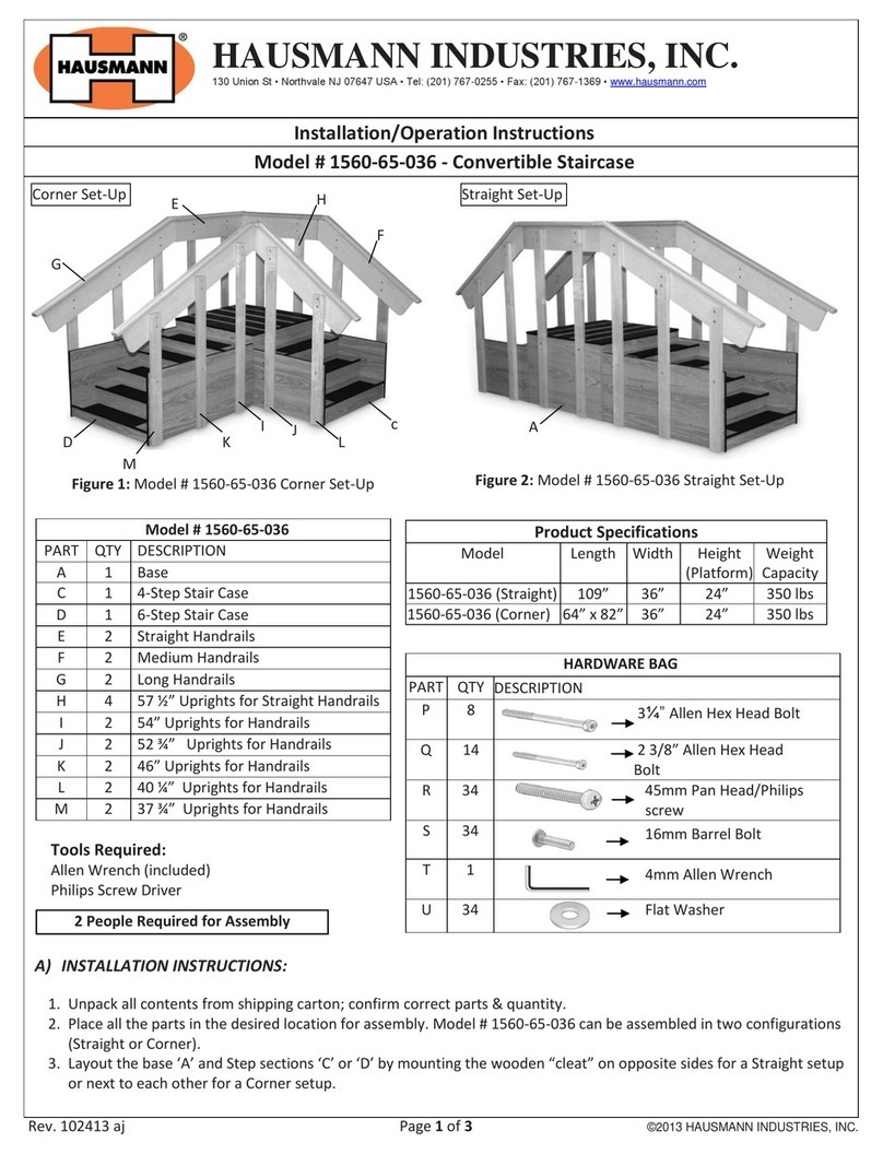 Hausmann 1560-65-036 Installation & operation instructions