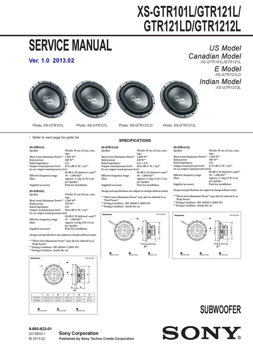 Sony XS-GTR101L Service manual
