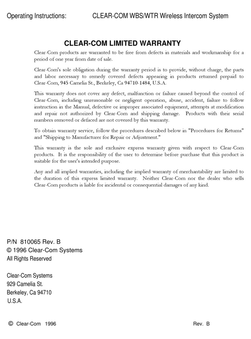 Clear-Com WBS User manual