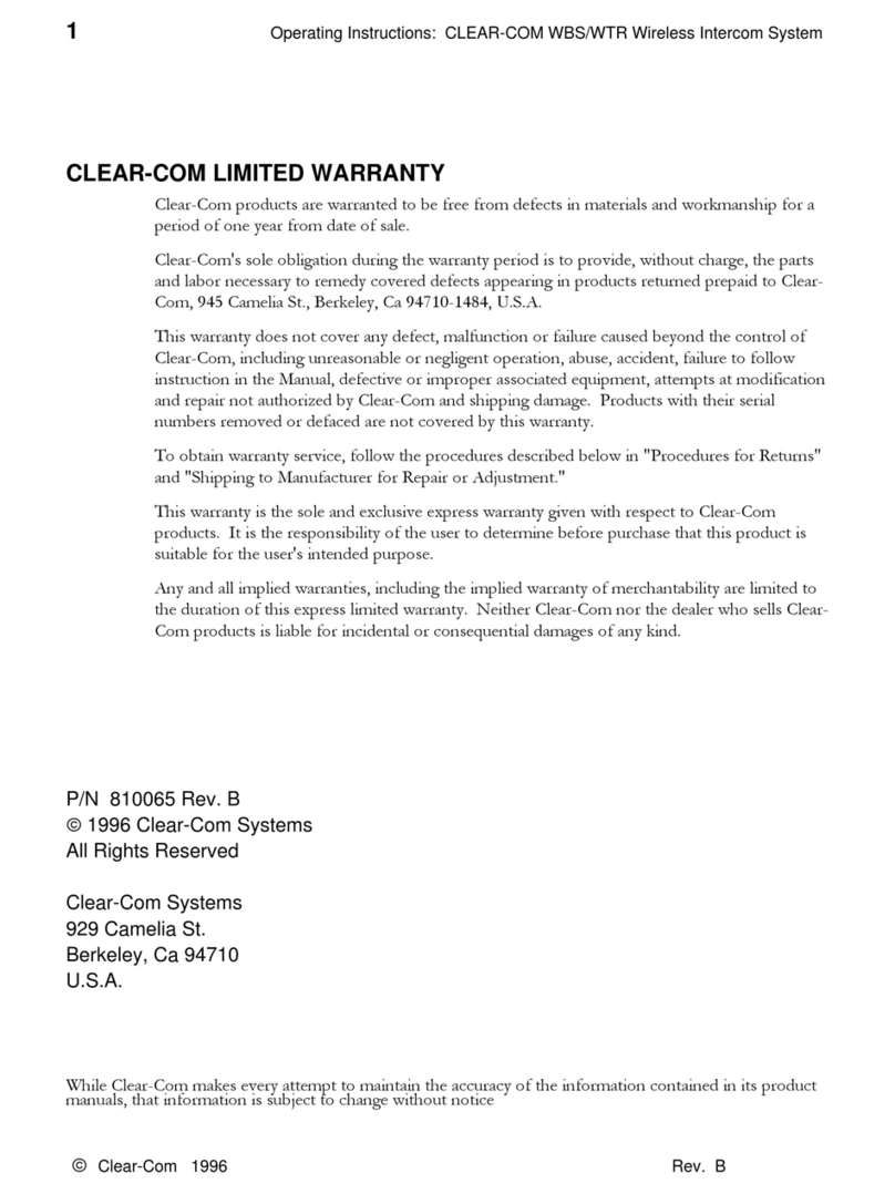 Clear-Com WBS User manual