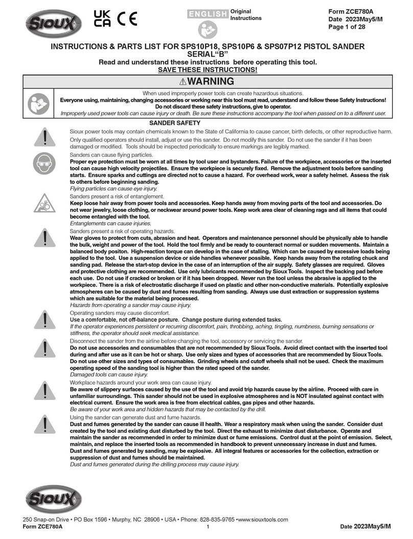 Sioux Tools SPS07P12 Instructions-parts list