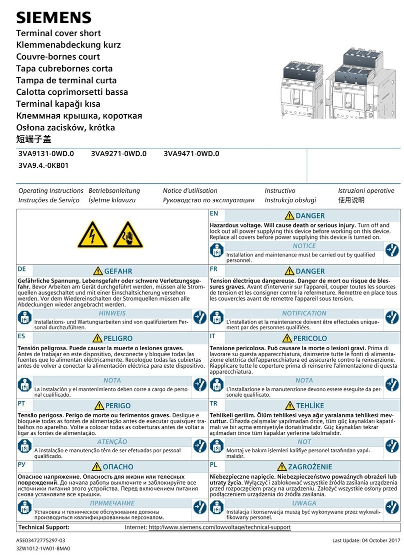 Siemens 3VA9131-0WD 0 Series operating instructions