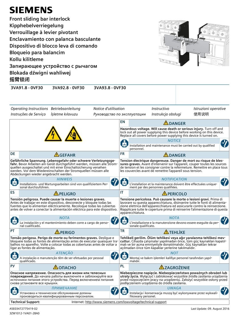Siemens Sentron 3VA91 8-0VF30 Series User manual