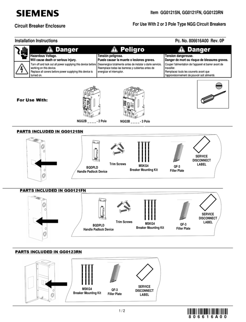 Siemens Sentron GG0121SN User manual