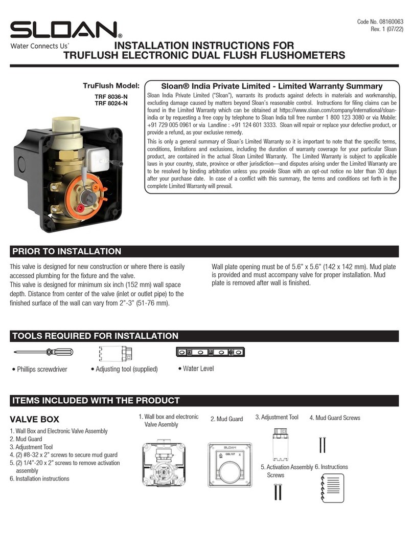 Sloan TRF 8036-N User manual