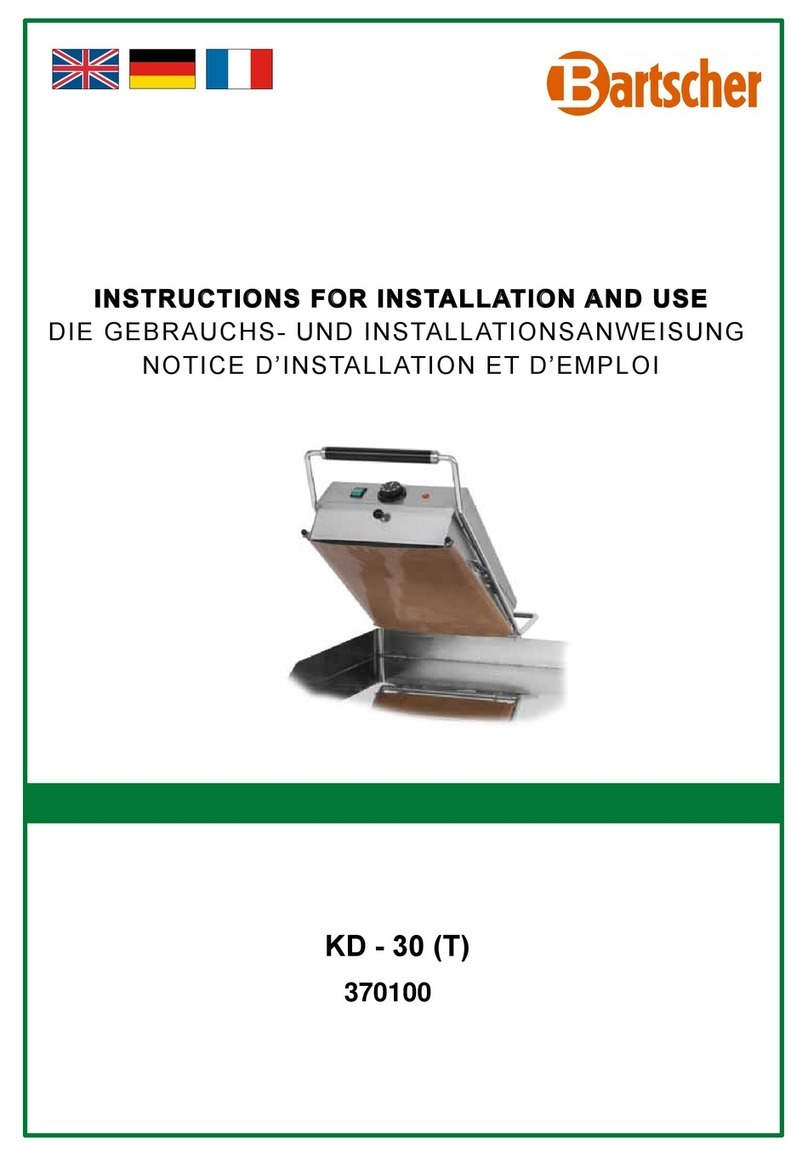 Bartscher KD-30 Instructions for installation and use Bartscher KD-30 Instructions for installation and use