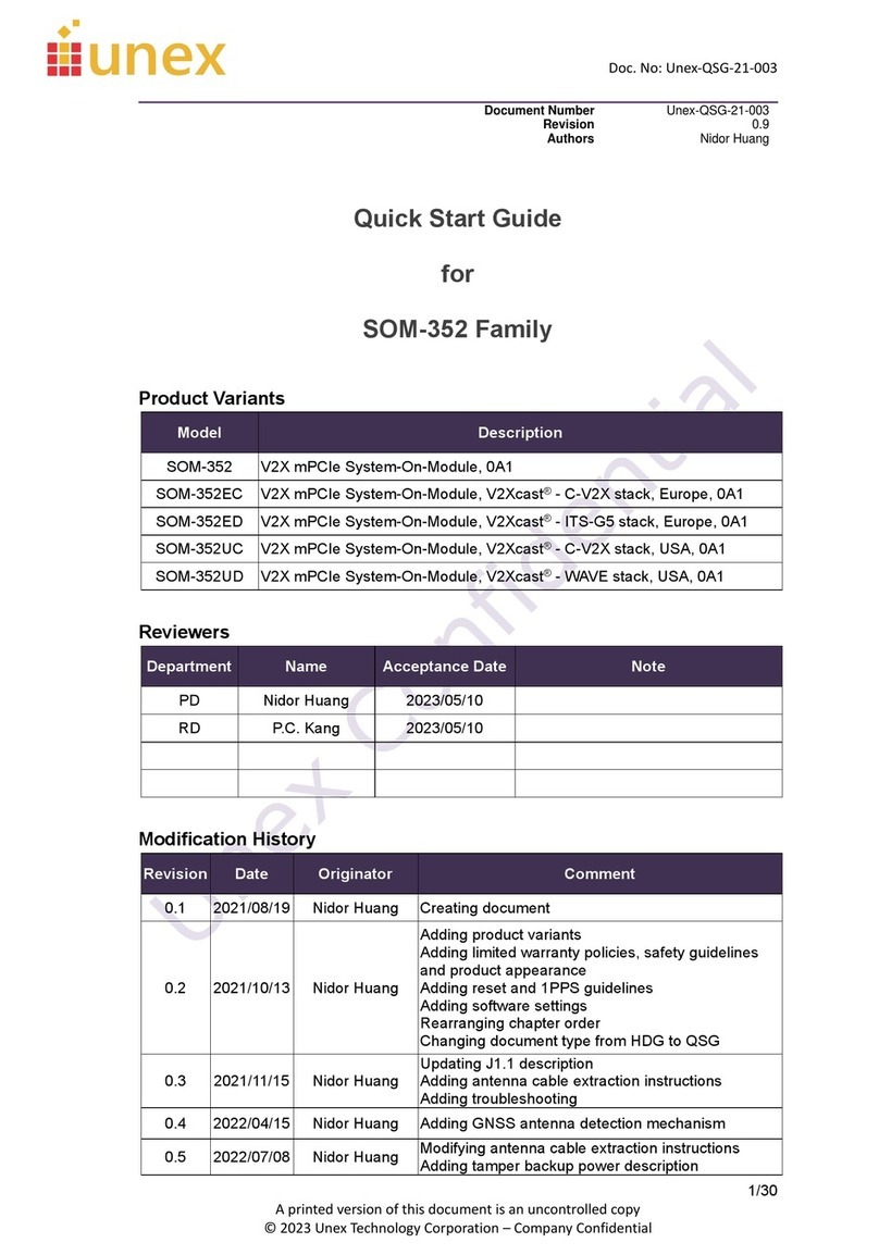 Unex SOM-352 Series quick start guide