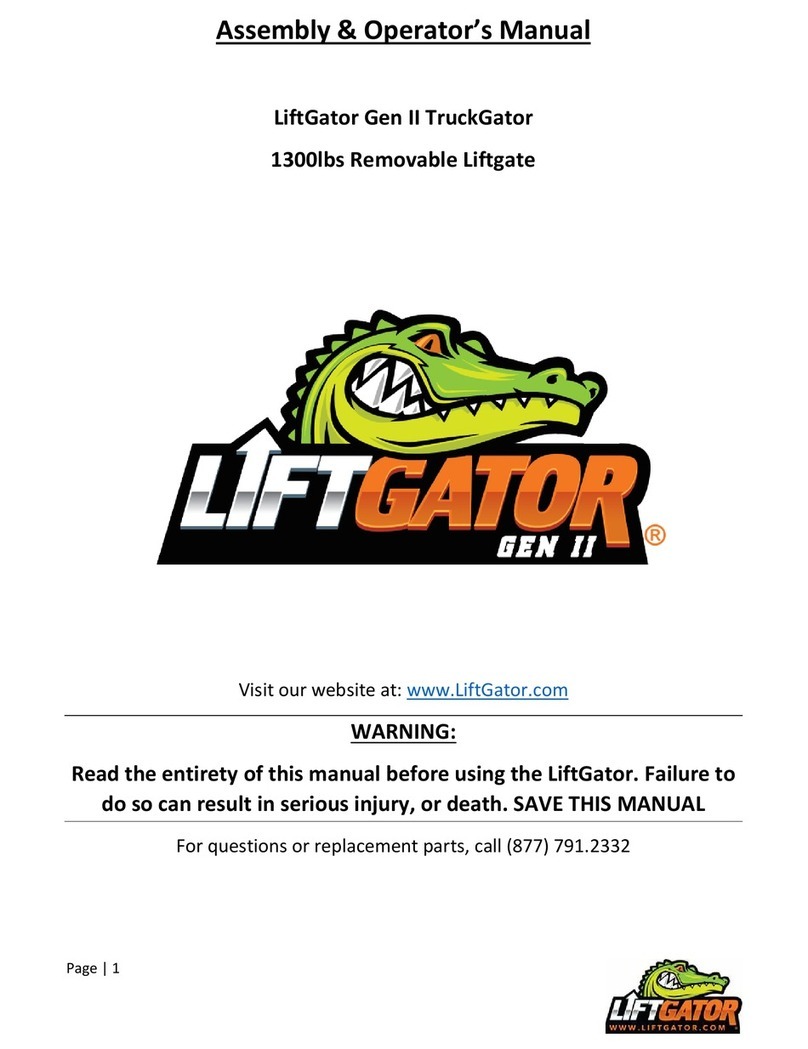 LIFTGATOR TruckGator Gen II Assembly & operators manual