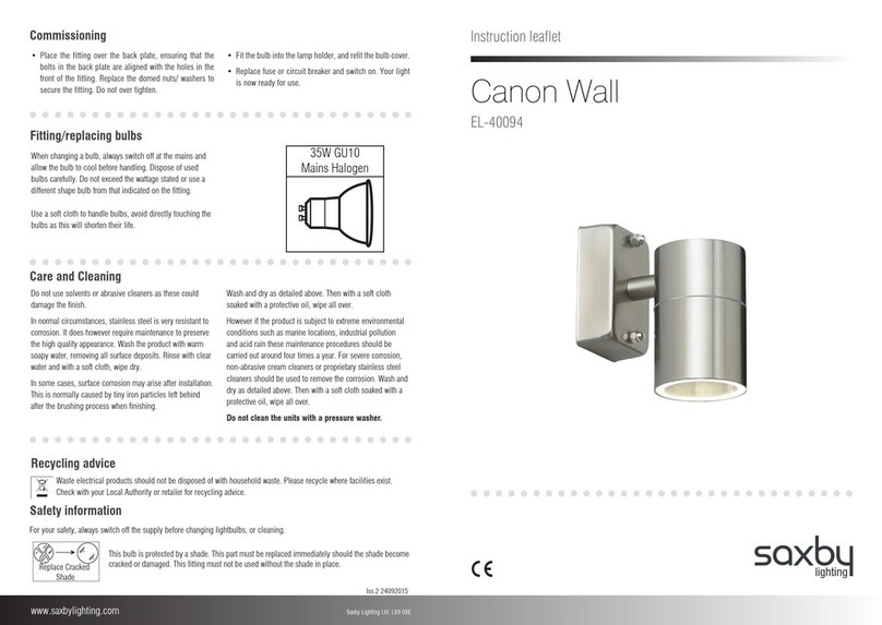 Saxby Lighting EL-40094 Instruction leaflet