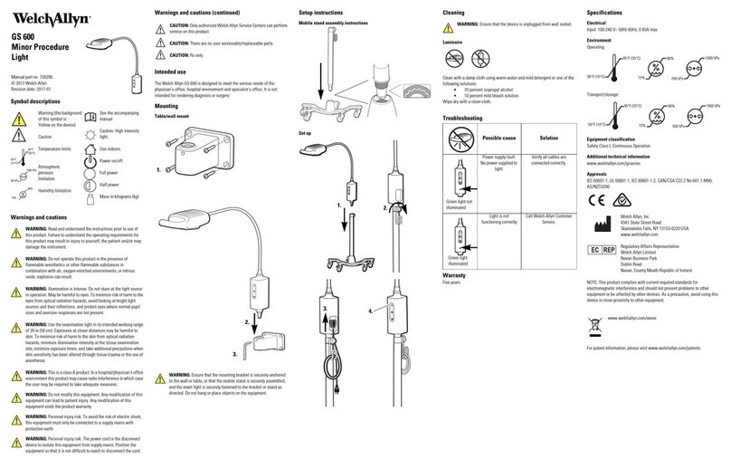 Welch Allyn GS 600 User manual