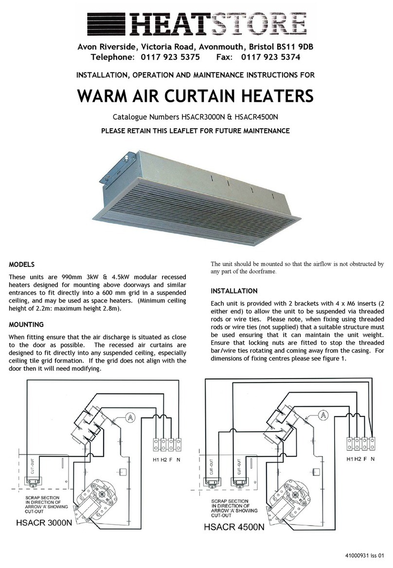 Heatstore HSACR3000N Installation, operation and maintenance instructions