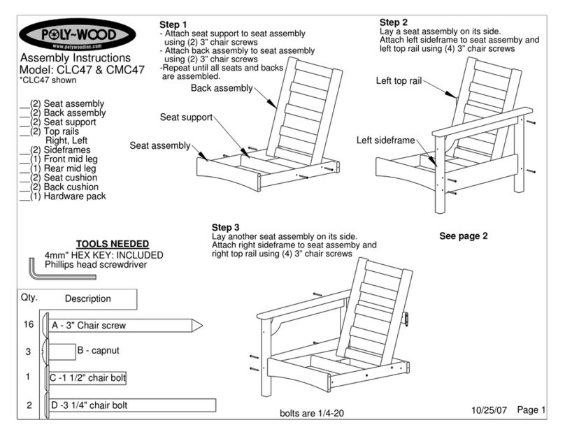 Polywood CLC47 Assembly instructions Polywood CLC47 Assembly instructions