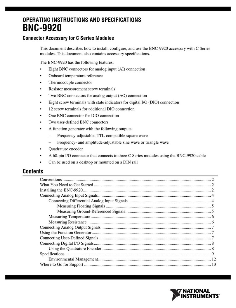 National Instruments BNC-9920 Operating instructions and specifications