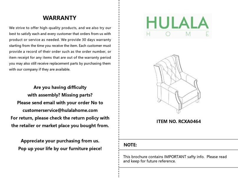 HULALA HOME RCXA0464 User manual