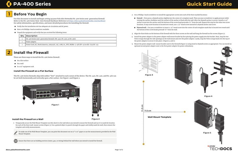 PaloAlto Networks PA-400 Series quick start guide PaloAlto Networks PA-400 Series quick start guide