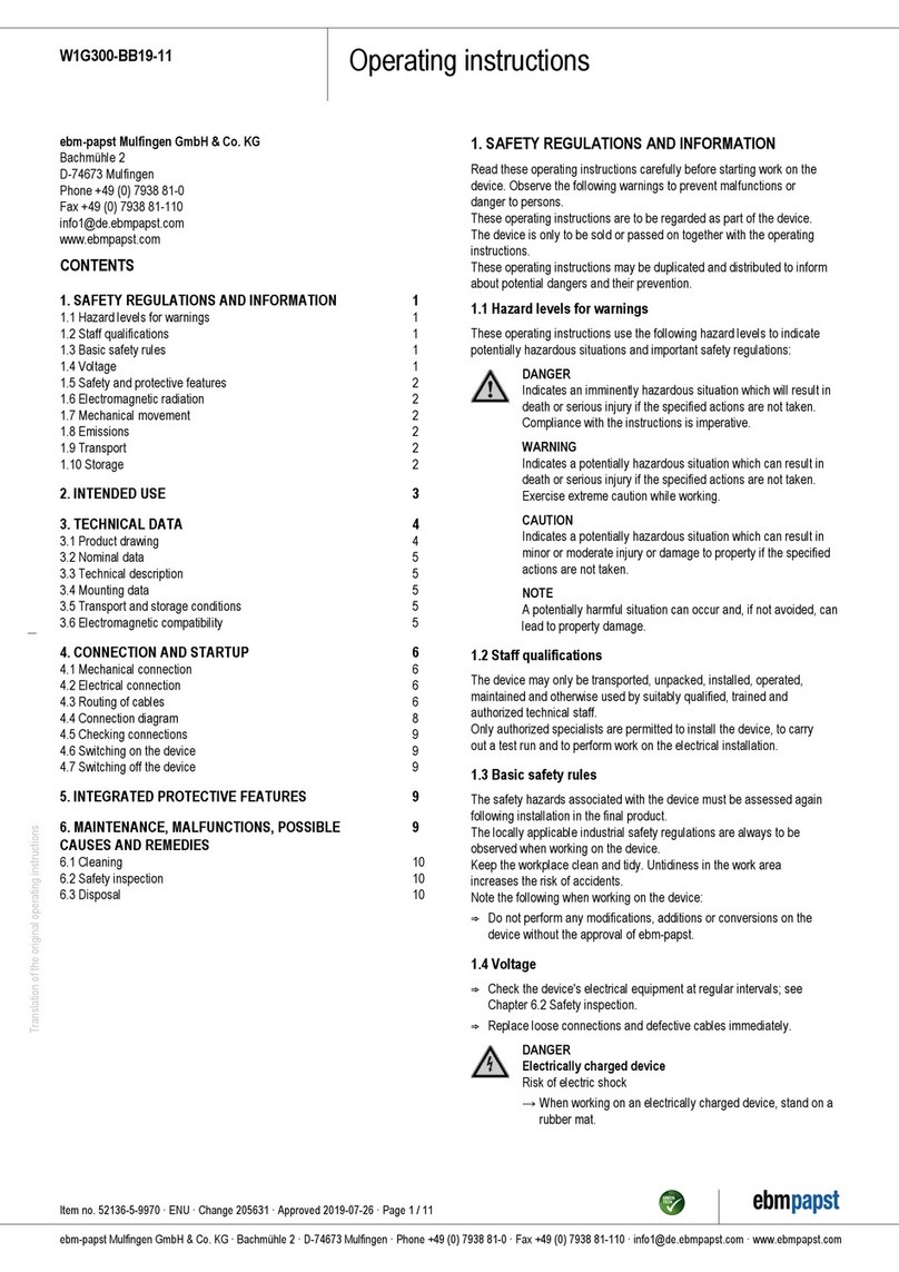 Ebmpapst W1G300-BB19-11 operating instructions
