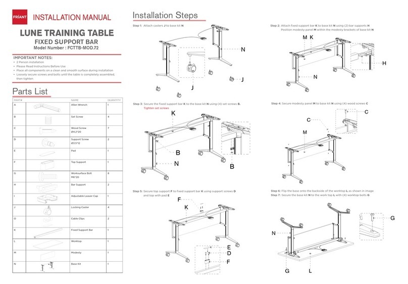 Friant LUNE FCTTB-MOD.72 installation manual Friant LUNE FCTTB-MOD.72 installation manual