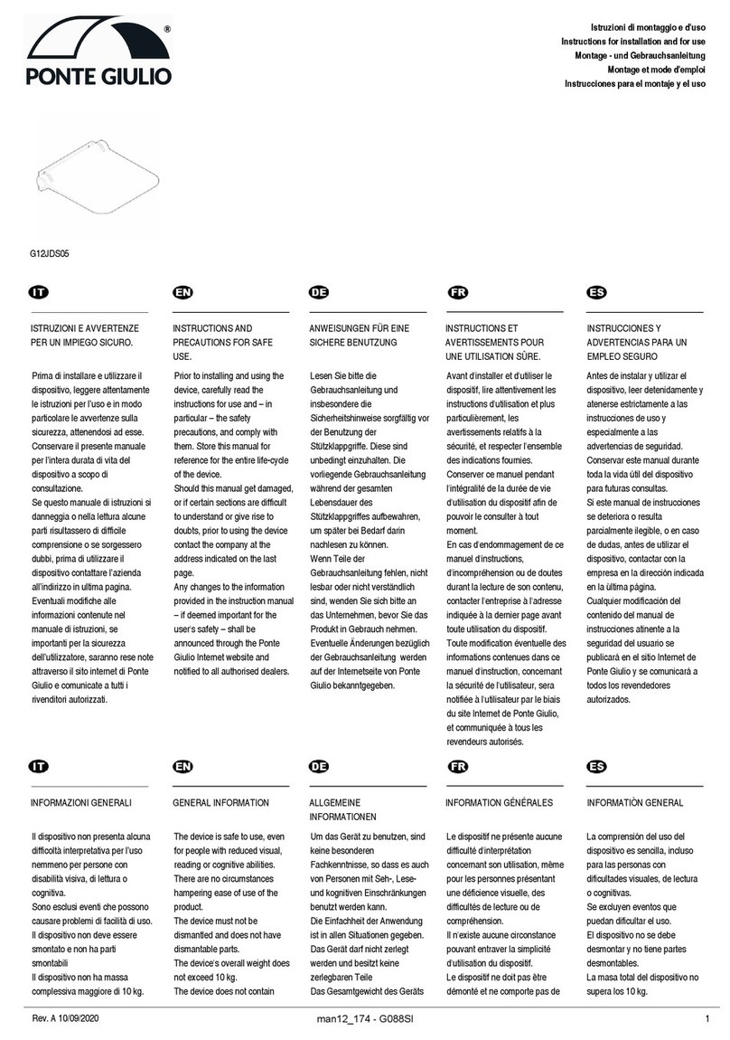 Ponte Giulio G12JDS05 Instructions for installation