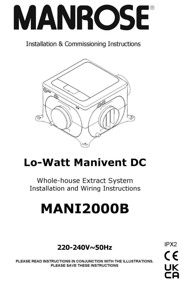 Manrose Lo-Watt Manivent DC Installation and operation manual