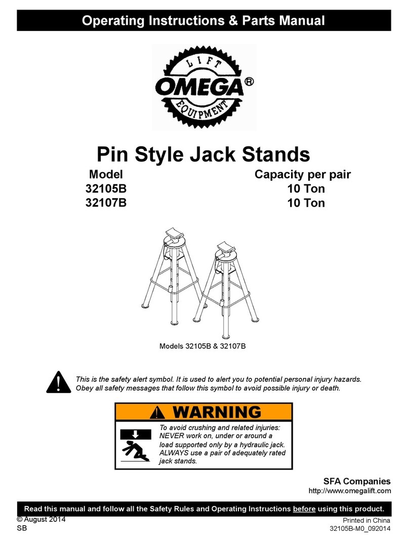 Omega Lift Equipment 32105B Operating instructions & parts manual Omega Lift Equipment 32105B Operating instructions & parts manual