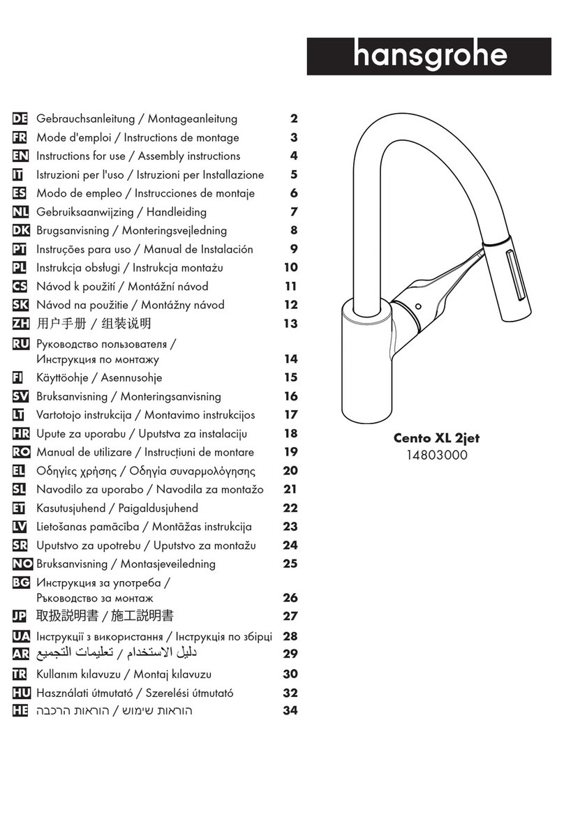 Hans Grohe Cento XL 2jet 14803000 Instructions for use/assembly instructions Hans Grohe Cento XL 2jet 14803000 Instructions for use/assembly instructions