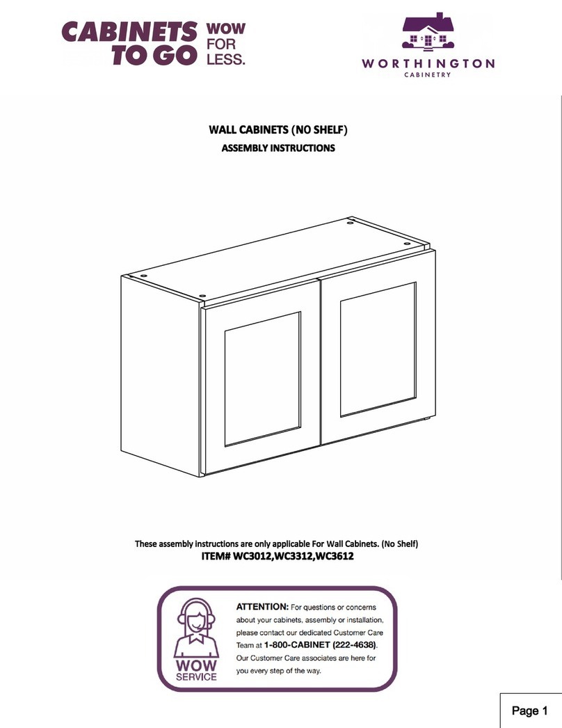CABINETS TO GO Worthington WC3012 Assembly instructions