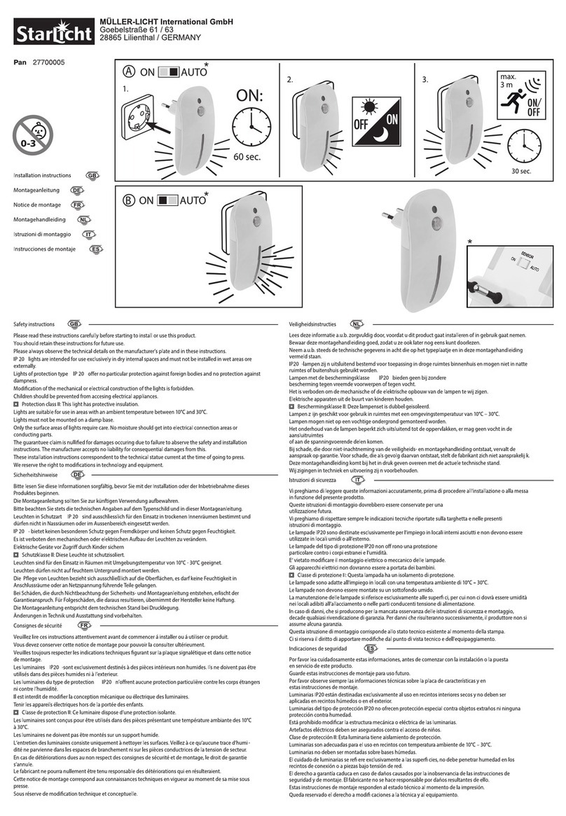 StarLicht Pan installation instructions StarLicht Pan installation instructions