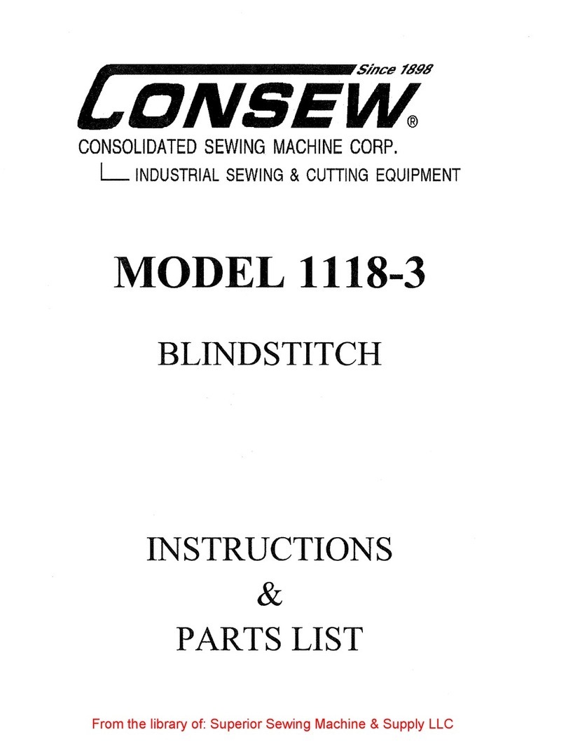 Consew 1118-3 Instructions-parts list