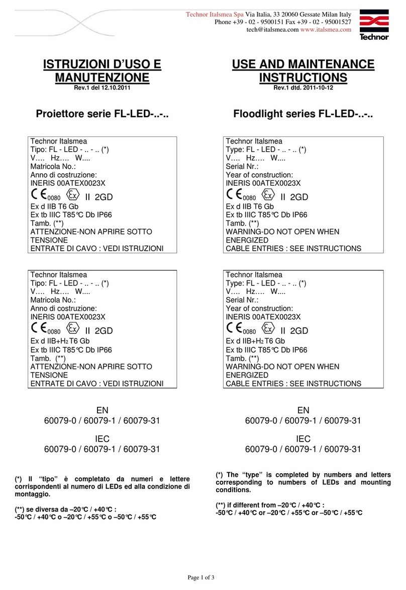 Technor FL-LED Series Operation instructions