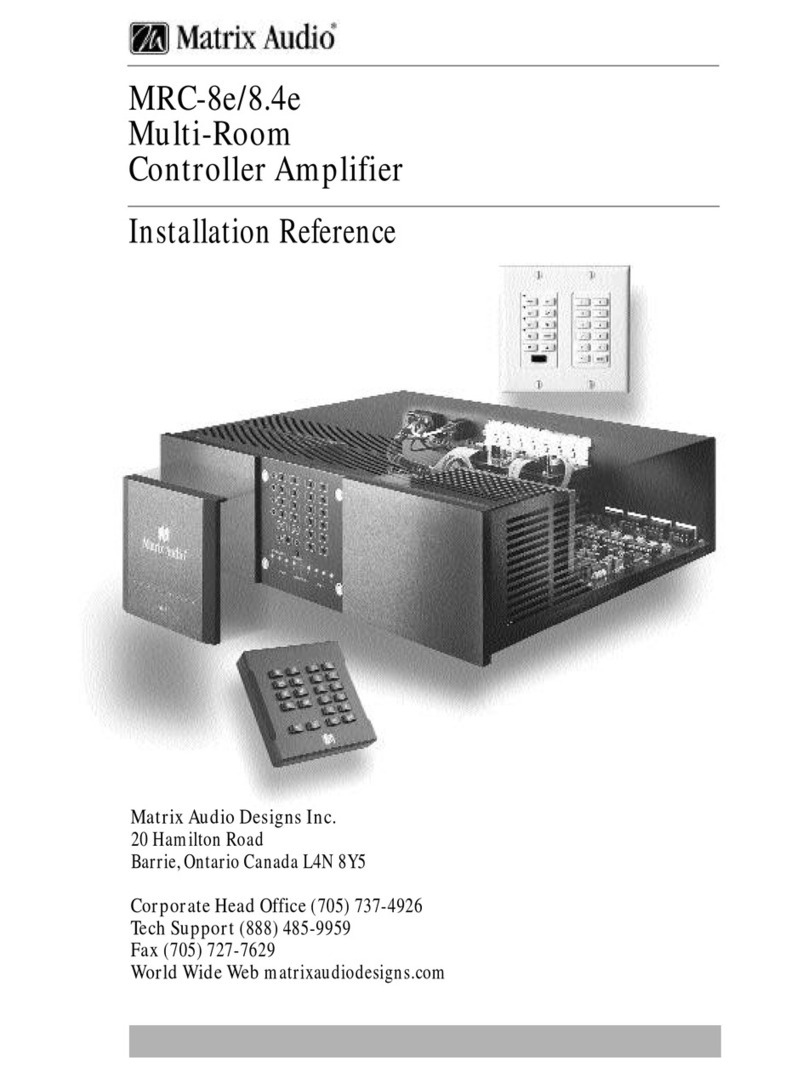 Matrix Audio MRC-8e INSTALLATION REFERENCE
