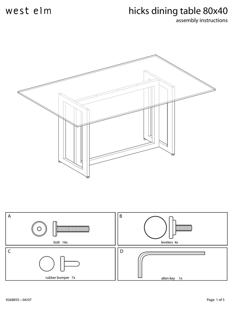 West Elm hicks dining table 80x40 User manual