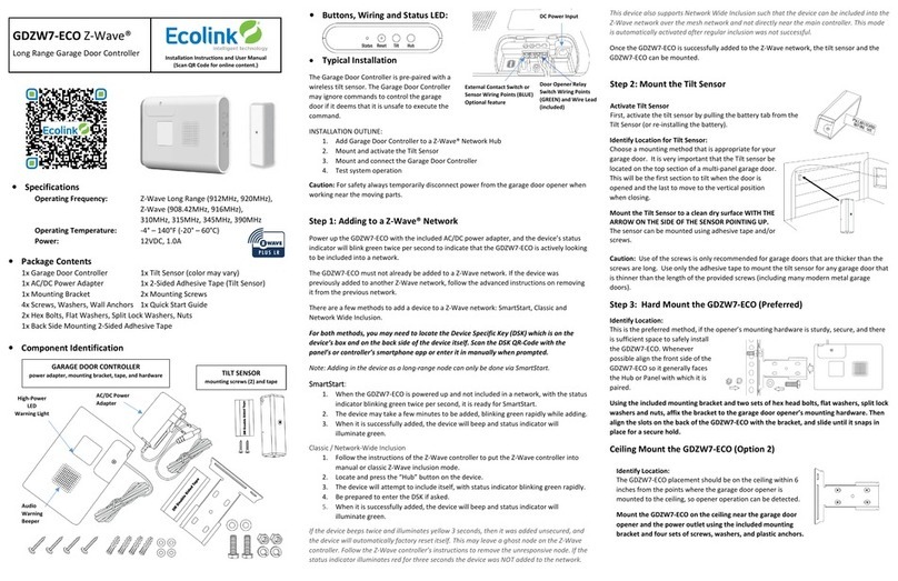 Ecolink GDZW7-ECO Manual