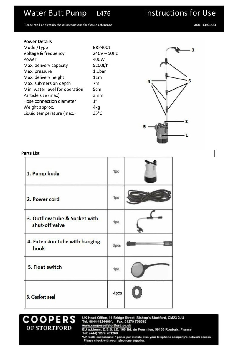 Coopers of Stortford L476 Instructions for use