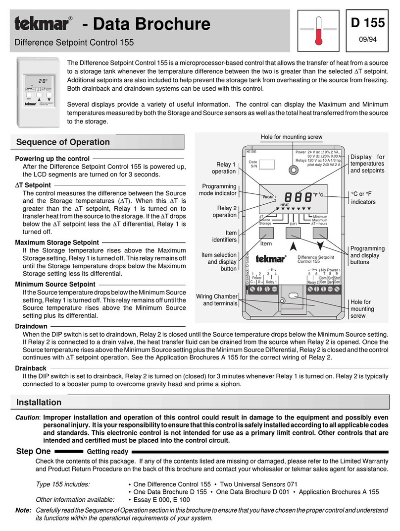 Tekmar 155 Data brochure