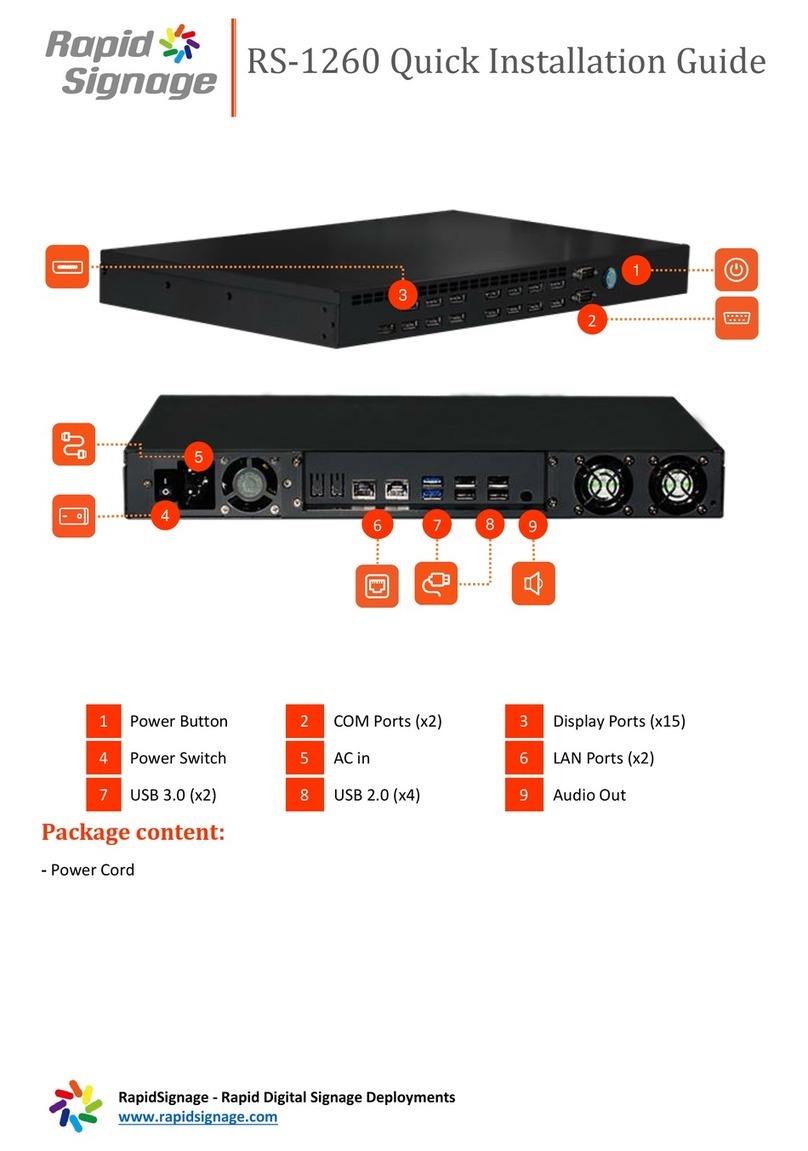 RapidSignage RS-1260 User manual