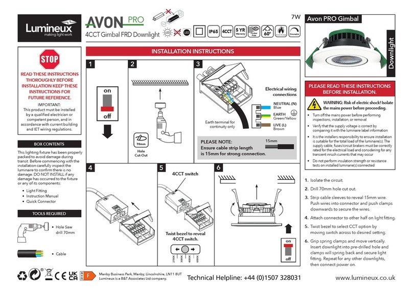 Lumineux Avon PRO 4CCT installation instructions