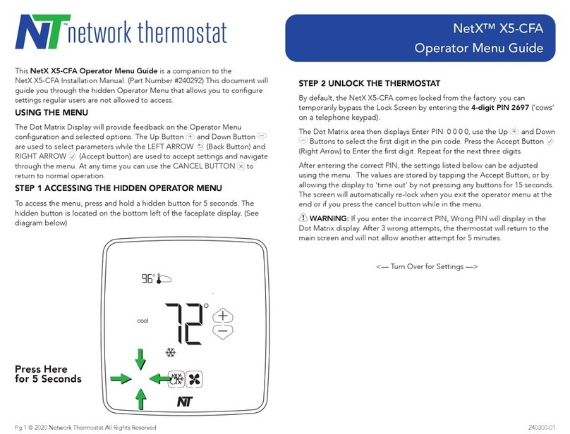 Network Thermostat NetX X5-CFA Manual