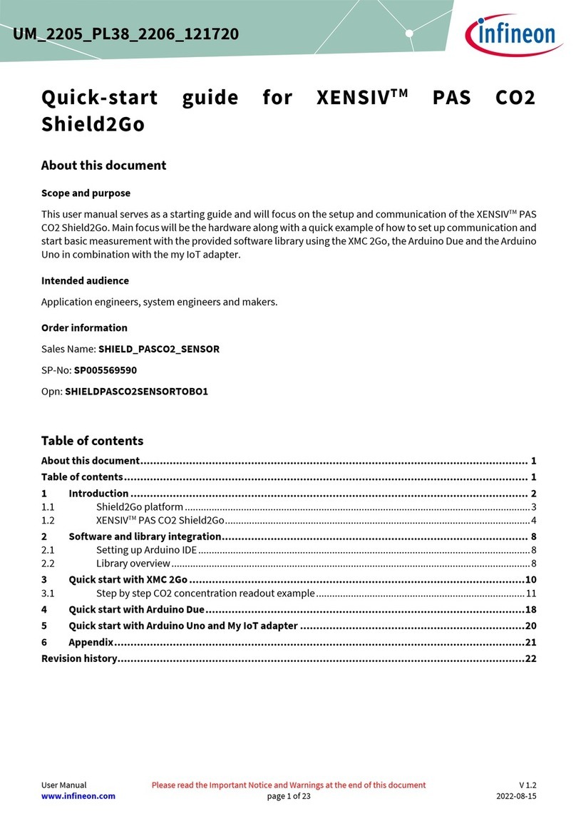 Infineon XENSIV PAS CO2 Shield2Go User manual