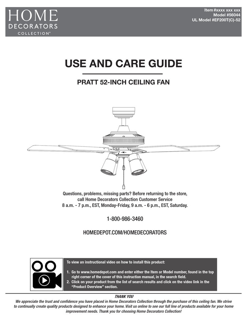 Home Decorators Collection PRATT 56044 Use and care guide