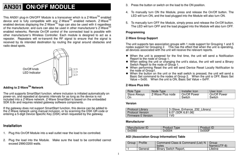 EVERSPRING AN301 User manual
