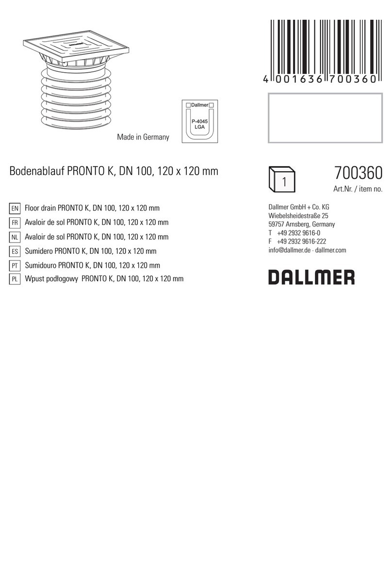 Dallmer PRONTO K Installation